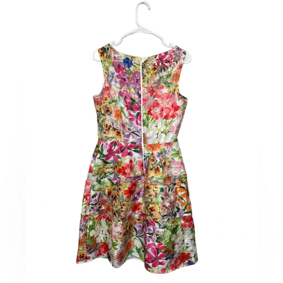 Rickie Freeman For Teri Jon Floral Fit & Flare Sheath Cocktail Dress Size 8 - Picture 2 of 9